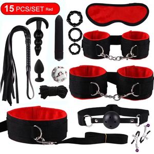 Sexy Shop BDSM Set voor Koppels - Bondage - Oogmasker – Zweep – Tepelklemmen - BDSM Extreme – Sex Toys Couples