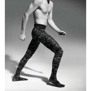 Adrian 3D opaque mannenpanty Bicycles 60DEN zwart maat XXL