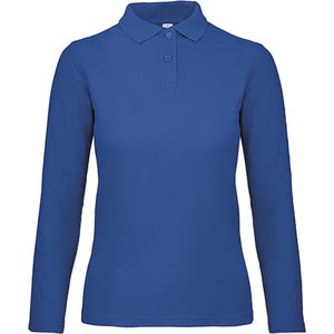 Dames Long Sleeve Polo ID.001 Kobaltblauw merk B&C maat XL