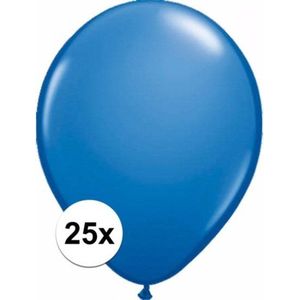 Metallic blauwe ballonnen 25 stuks