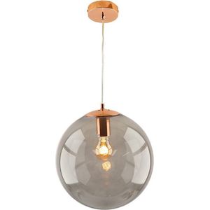 Olucia Dolf - Design Hanglamp - Glas/Metaal - Koper - Bol - 30 cm