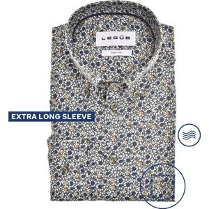 Ledûb shirt modern fit bloemenprint extra lange mouw
