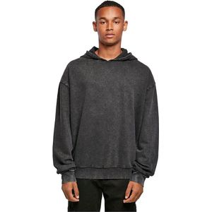 Build Your Brand Acid Washed Oversized Capuchon Grijs XL Man