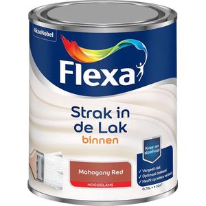 Flexa - Strak in de Lak Binnenlak Hoogglans - Mahogany Red - Kleur van het jaar 2025 - Mengverf - 0.75 Liter