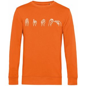 7431 - Sweater - Gebarentaal; Bitch-Pure Orange-XL