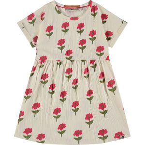 Stains and Stories girls dress short sleeve Meisjes Jurk - off white - Maat 98