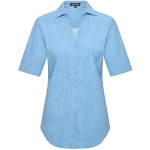 Travel Blouse V Neck Uni Denim 2603 Bleached