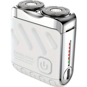 Krachtige 2-Blade Scheerapparaat - Usb Oplaadbare 2-Kop Mini Body Shaver + Precisie/Baardtrimmer - Batterij Indicator - Perfecte Lichaamshaar Verzorging voor Dames en Heren - Viraal op Tiktok - Kleur: Wit