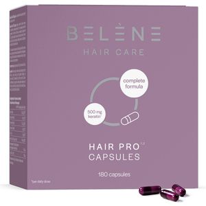 Belène | Hair Pro | Sterk, Gezond & Glanzend Haar | Supplement voor Haar | Anti-Haaruitval | Keratine - Cystine - Biotine | 180 capsules