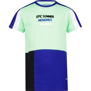 4PRESIDENT T-shirt jongens - Colour Block Green - Maat 140