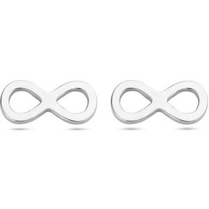 YO&NO - Oorbellen - Zilver - Oorknoppen - Infinity - 4.5/9mm - Sieraden Vrouw - Gerhodineerd - Zilver 925