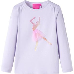 vidaXL - Kindershirt - met - lange - mouwen - 104 - lichtlila