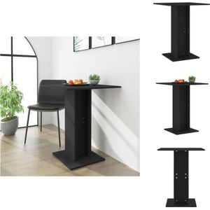 vidaXL Bistrotafel - Zwarte spaanplaat - 60 x 60 x 75 cm - Eenvoudig te monteren - Tafel