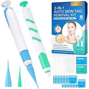 Solabel 2 in 1 Steelwratjes Verwijderen Kit – 60 Stuks - Steelwratten ( 1-9 mm) – Veilig Thuis – Skin Tag Remover - Steelwratten Verwijderaar