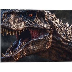 Vlag - Dinosaurus - Bruin - Tanden - 40x30 cm Foto op Polyester Vlag