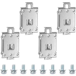Vaste halfgeleiderrelais 4 stuks klemklem voor 35 mm DIN-rail montagehoek halfgeleiderrelais-adapter zilver