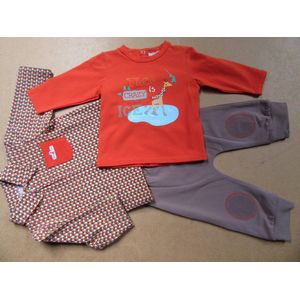 wiplala kledingset 3 delig voor jongens  retro look 9 maand  74