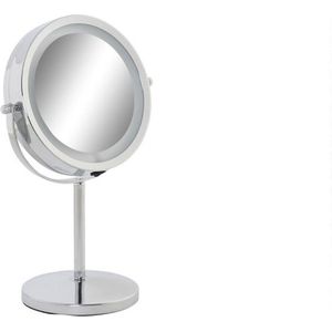 Vergrotende Spiegel met Led DKD Home Decor 21,5 x 13,5 x 32,5 cm Zilverkleurig Metaal