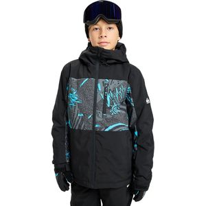 Quiksilver - Side Hit Printed - Jas - Zwart - Technische Sneeuwjas voor Jongens 4-16