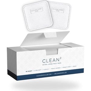 Clean Skin Club Clean² Pads 2.0 - Gezichtspads, unieke driedubbele lagen, ultrazachte kant, biologisch wegwerpkatoen, te combineren met make-upremover - 60 stuks