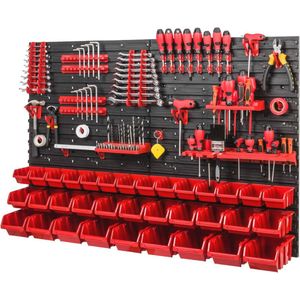 Multifunctionele Gereedschapswand met Stapelboxen - Wandrek voor Organisatie en Opslag in Werkplaats, Garage en Magazijn