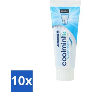 10 x Sence - Freshmint - Tandpasta - Met Fluor - 75 ml - Vegan Tandpasta - Tandenverzorging - Sence Freshmint