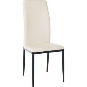 CLP Savino Eetkamerstoel - Zonder armleuning - Fauteuil - Metalen onderstel - creme Kunstleer