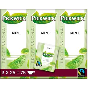 Thee pickwick fair trade mint 25x1.5gr | Omdoos a 3 pak x 25 stuk | 3 stuks