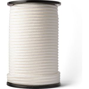 SNURO Gevlochten nylon Touw (10mm, 100M) - Slijtvast koord in sterke witte polyamide - Paracord koord - met zeer hoge breeksterktes