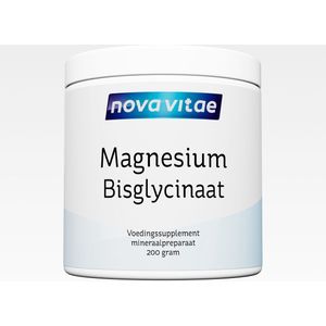 Nova Vitae - Magnesium Bisglycinaat - Poeder - 11% Elementair Magnesium - 200 gram