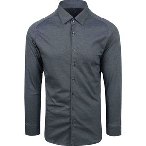 Desoto - Overhemd Strijkvrij Kent Melange Blauw - Heren - Maat 3XL - Slim-fit