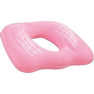 TRANKIELO® - Orthopedisch Opblaasbaar Zitkussen – Roze – Geschikt voor Verlichting van Aambeien, Stuitpijn en Zwelling – Duurzaam en Comfortabel – Draagbaar en Compact