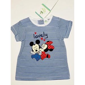 Disney Minnie Mouse t-shirt - blauw gestreept - maat 68/74 (9 maanden)