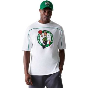 New Era Nba Piping Oversized Boston Celtics T-shirt Met Korte Mouwen Wit L Man