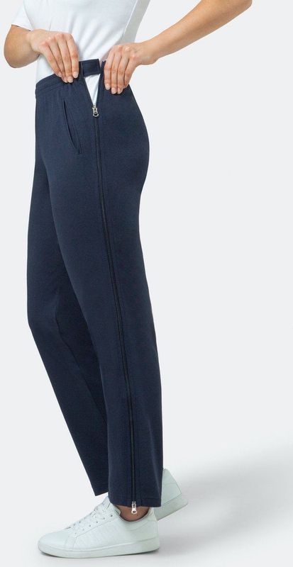 hajo Joggingbroek voor dames, functionele revalidatiebroek met ritssluiting op de broekspijp, korte maten, marine (609), 22