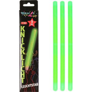 Set van 3x stuks neon glow in the dark party breaklights stick groen 20 cm
