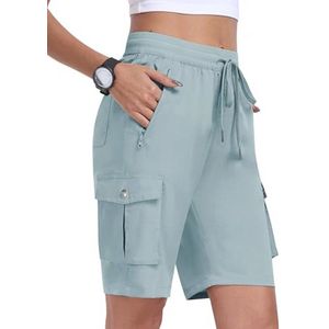MoFiz Dames Korte Broeken Zomer Cargo Wandelen Broek Lichtgewicht Ademend Casual Sport Outdoor Shorts met 6 Zakken