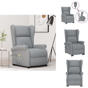 vidaXL Sta-opstoel - Sta-opstoelen - Staopstoel - Sta Op Stoel - Sta-op-massagestoel stof lichtgrijs