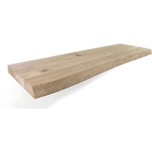 Zwevende wandplank 60 x 30 cm eiken boomstam - Wandplank - Wandplank hout - Fotoplank - Boomstam plank - Muurplank - Muurplank zwevend