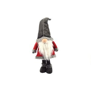 Gnome - pop - Grote muts - Lange - Baard - Kerstman - Pop - Staand - Decoratie - Holiday - Poppetjes - grijze muts - Wiebelende - kabouter