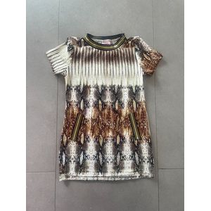 Meisjes jurk met een leuke print, verkrijgbaar in de maten 92/98 t/m 164/170