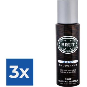 Brut Musk - 200 ml - Deodorant - Voordeelverpakking 3 stuks
