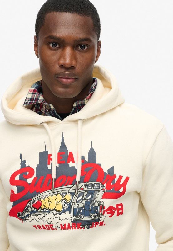 Superdry - New York Vintage Logo Graphic Hoodie - Biologisch Katoen