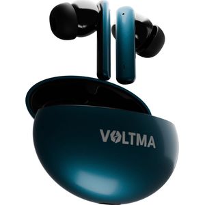 Voltma® Sonic Volt Draadloze Oordopjes - Oortjes draadloos - IPX5 waterdicht - Earpods - Earbuds Wireless Met 4 Microfoons en 8 uur Speeltijd - Bluetooth Oordopjes met Metalen Behuizing Compatibel Voor IOS en Android (Groen Metallic)