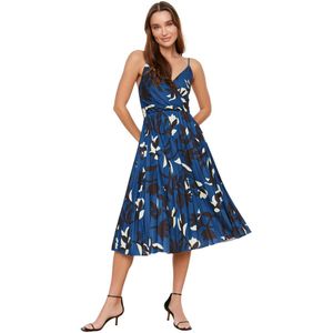 TRENDYOL Gebreide damesjurk met bloemenpatroon, Multi Color, L