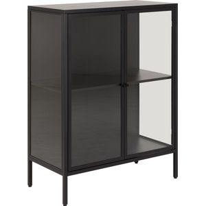 Vitrinekast Valencia Metal Zwart Klein - Giga Living