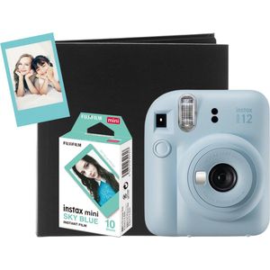 Fujifilm Instax Mini 12 Baby Bundel - Instant camera + 1 x 10 stuks film (blue frame) & fotoalbum - Pastel Blue