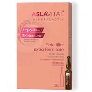 Filler Extra Firmness Ampullen met 10% Argireline™ Amplified Peptide - Liftend serum , Anti-rimpel en Verjonging voor de Gevoelige Huid, Aslavital Mineralactiv, 10 ampullen x 2 ml