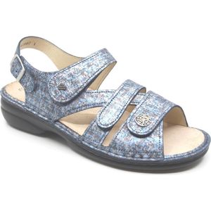 Finn Comfort, GOMERA, 02562-288124, Blauw combi sandalen wijdte H