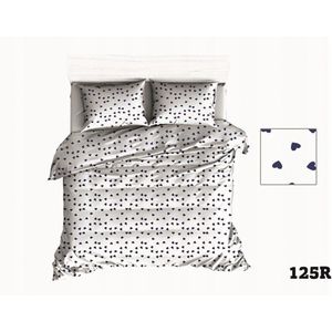 Katoenen Kinderbeddengoed 90x120cm Wit Hartjes